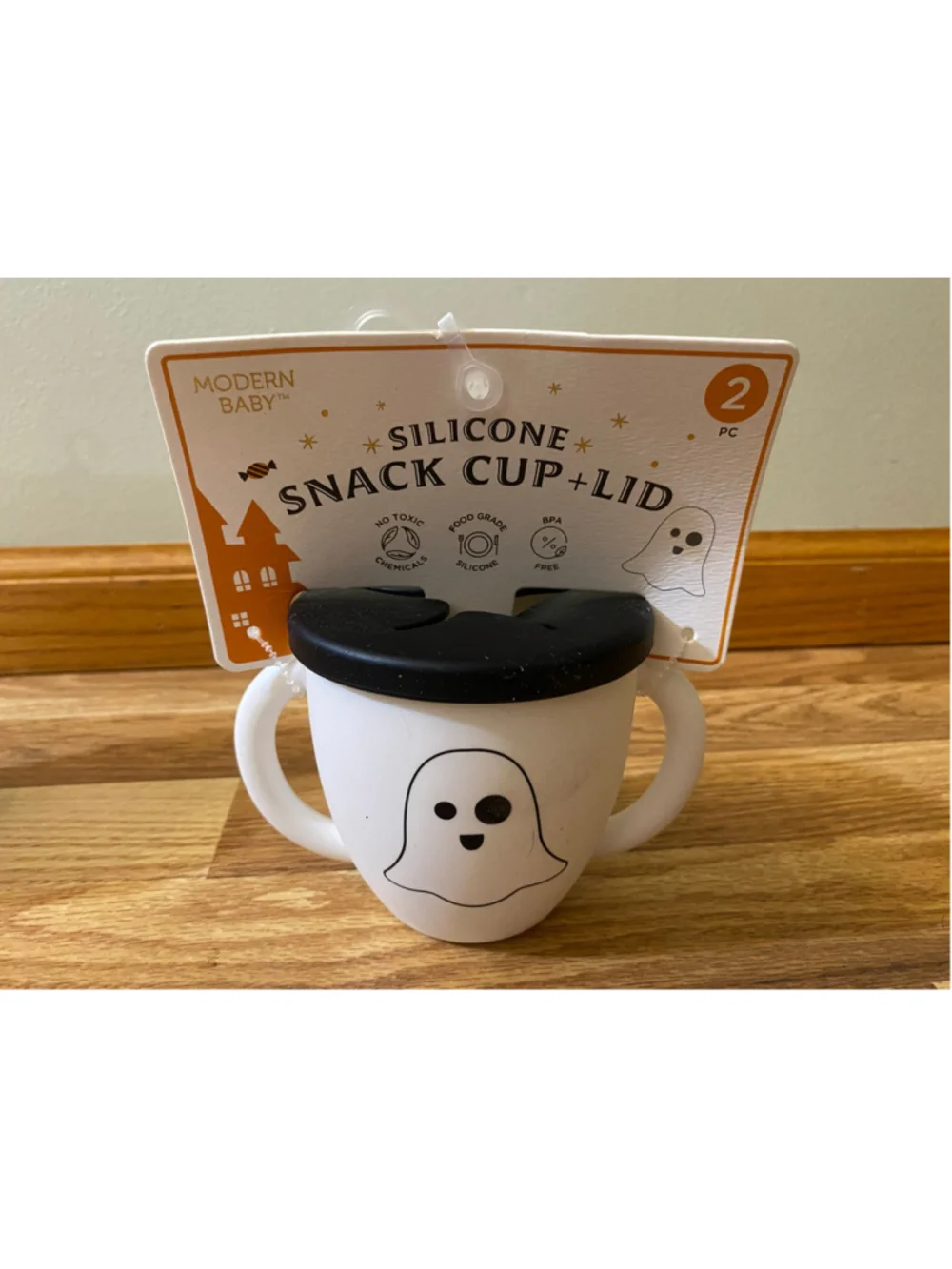 Modern Baby Unisex Snack Cup Set One Size White Orange Black